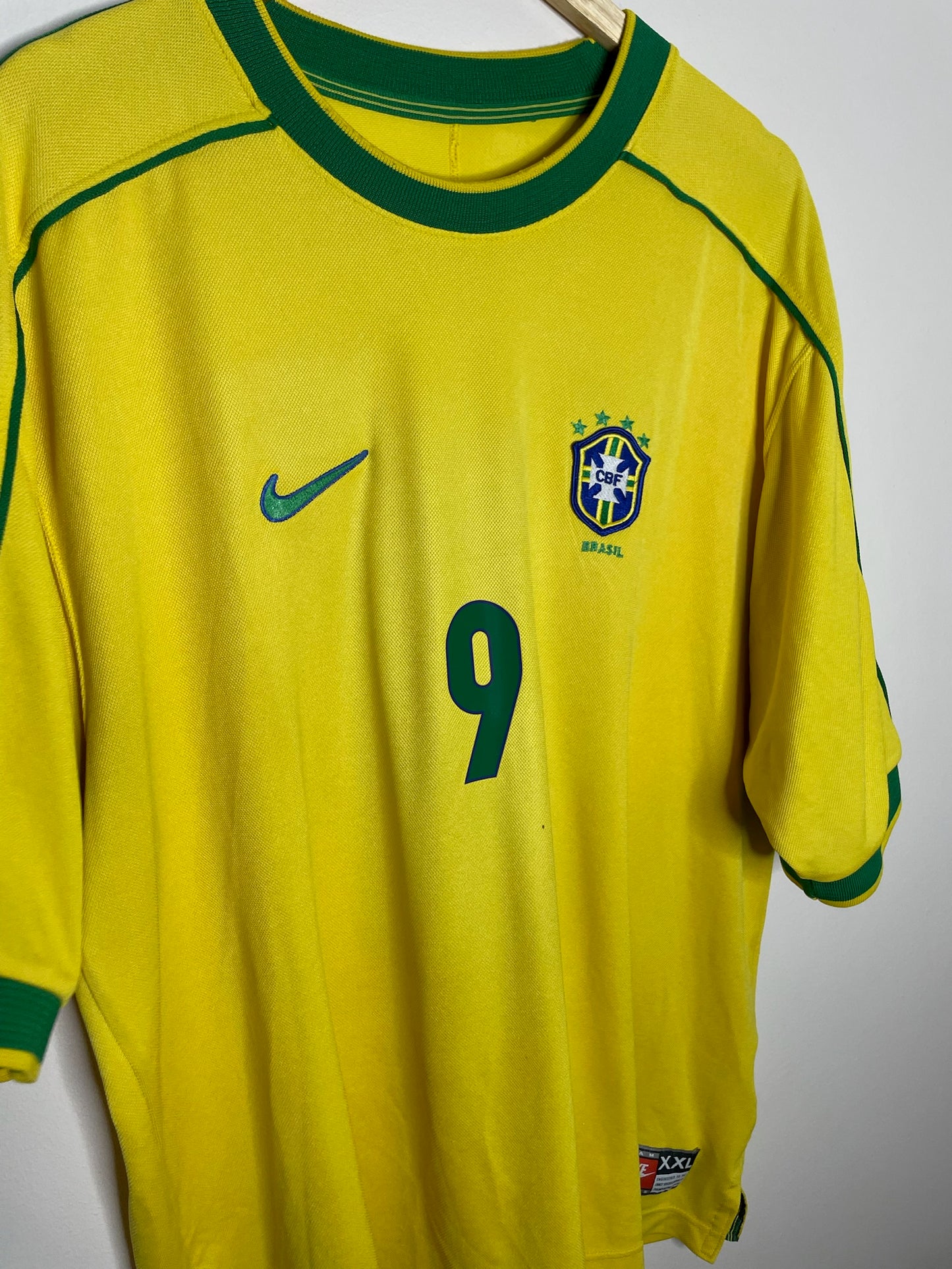 Brazil 1998 World Cup Home Shirt Ronaldo #9 XXL