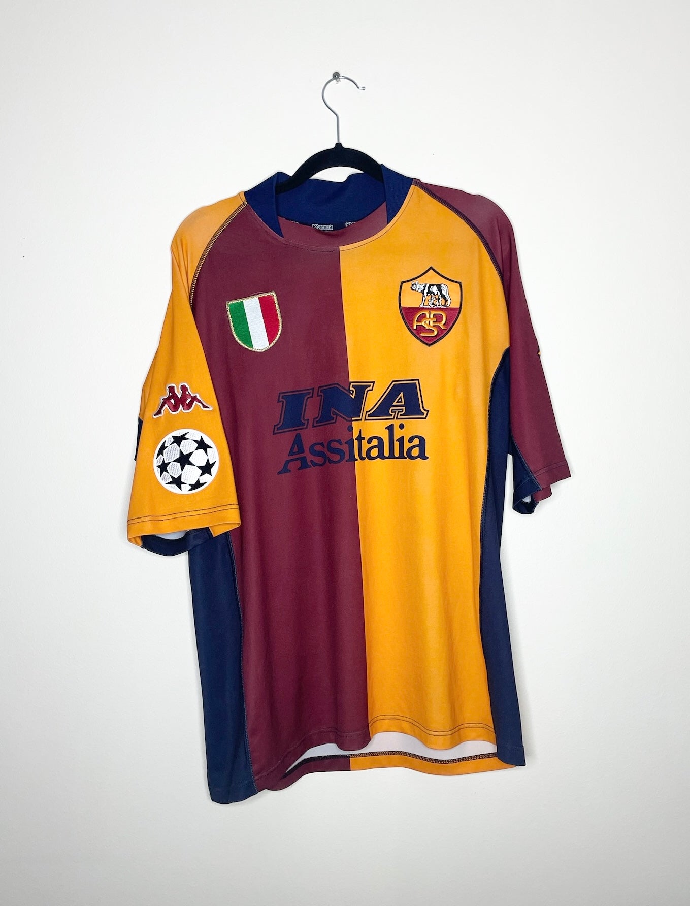 AS Roma 2001-02 UCL Home Shirt Totti #10 XL