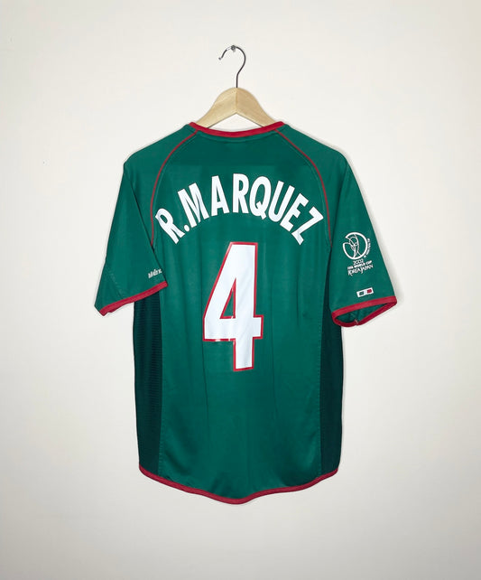 Mexico 2002 World Cup Home Shirt R. Marquez #4 Large