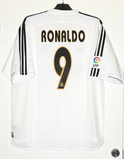 Real Madrid 2003-04 Hemmatröja Ronaldo #9 XL
