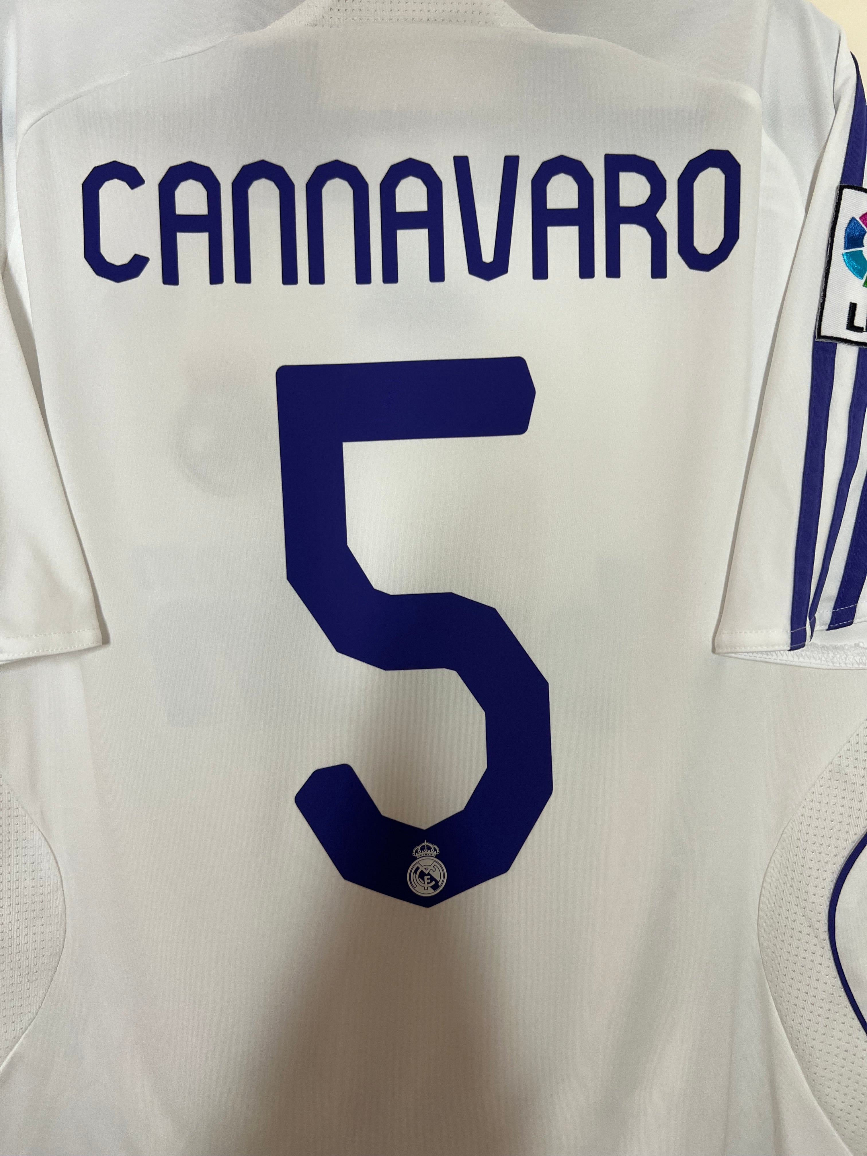 Real Madrid 2007-08 Home Shirt Cannavaro #5 Small