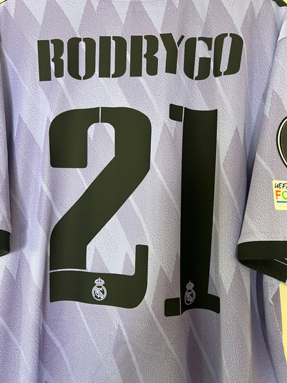 Real Madrid 2022-23 BNWT UCL Away Shirt Rodrygo #21 XL