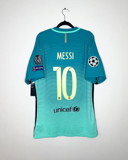 FC Barcelona 2016-17 Player Version BNWT UCL Third Shirt Messi 10 #XL