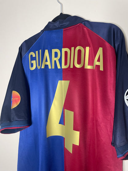 FC Barcelona 1999-2000 UCL Home Shirt Guardiola #4 Large