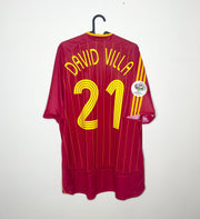 Spain 2006 World Cup Home Shirt David Villa #21 XL