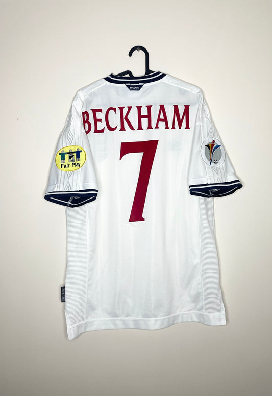 England EURO 2000 Home Shirt Beckham #7 Large