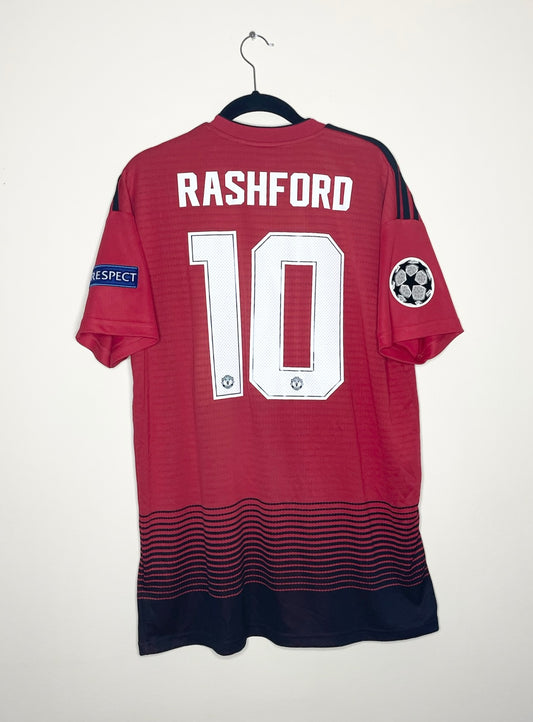 Manchester United 2018-19 Home Shirt UCL Rashford #10 Medium