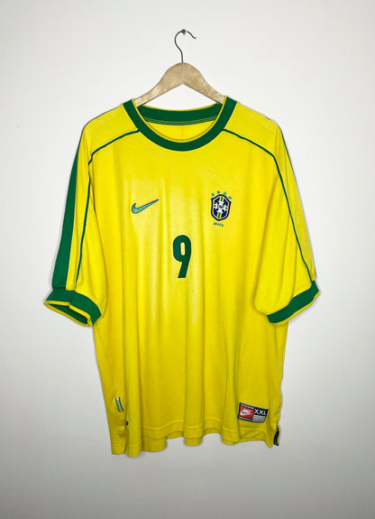 Brazil 1998 World Cup Home Shirt Ronaldo #9 XXL