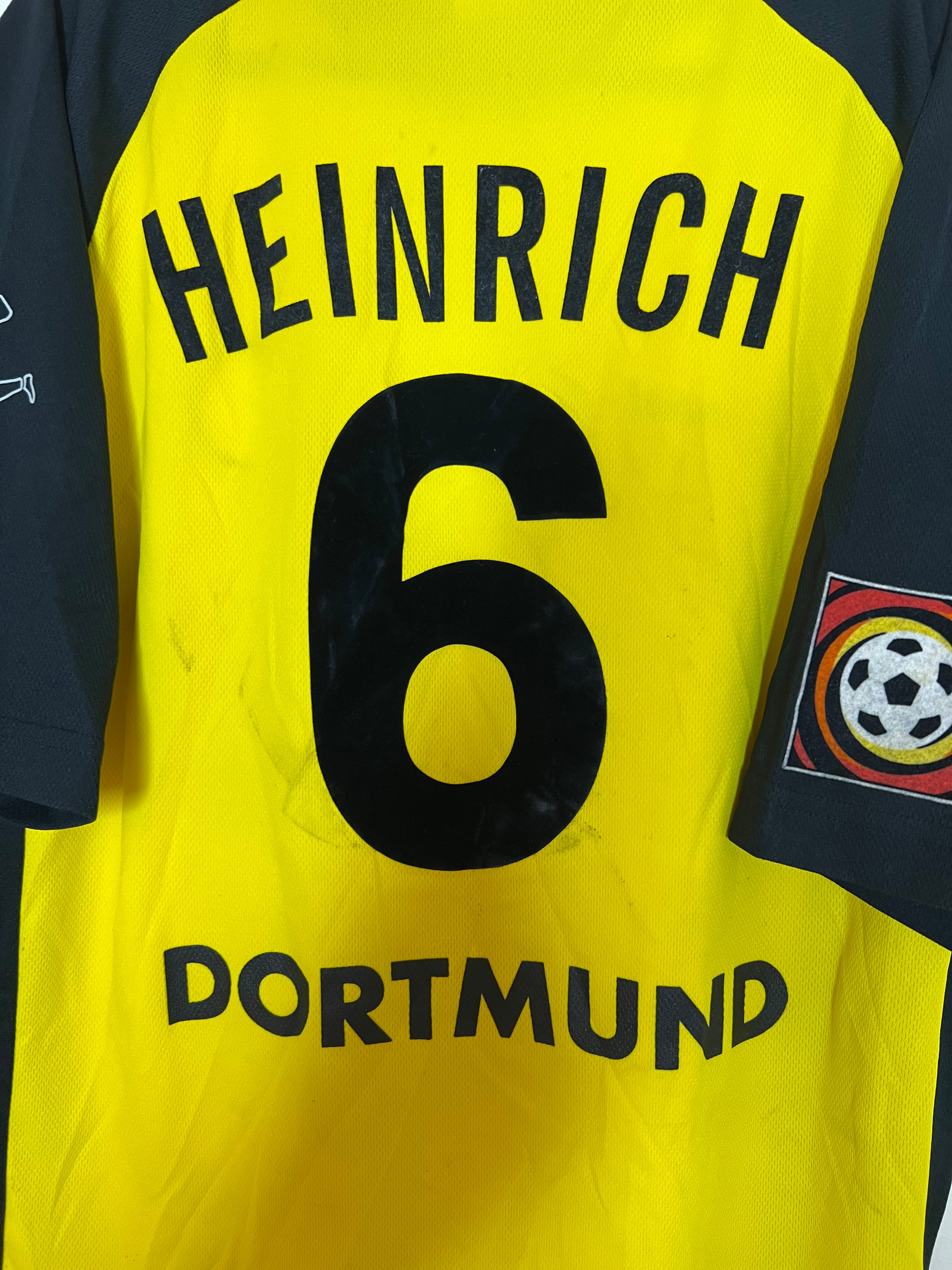 Borussia Dortmund 2000-2001 Home Shirt *SIGNED* Heinrich #6 XXL