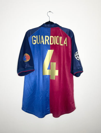 FC Barcelona 1999-2000 UCL Home Shirt Guardiola #4 Large