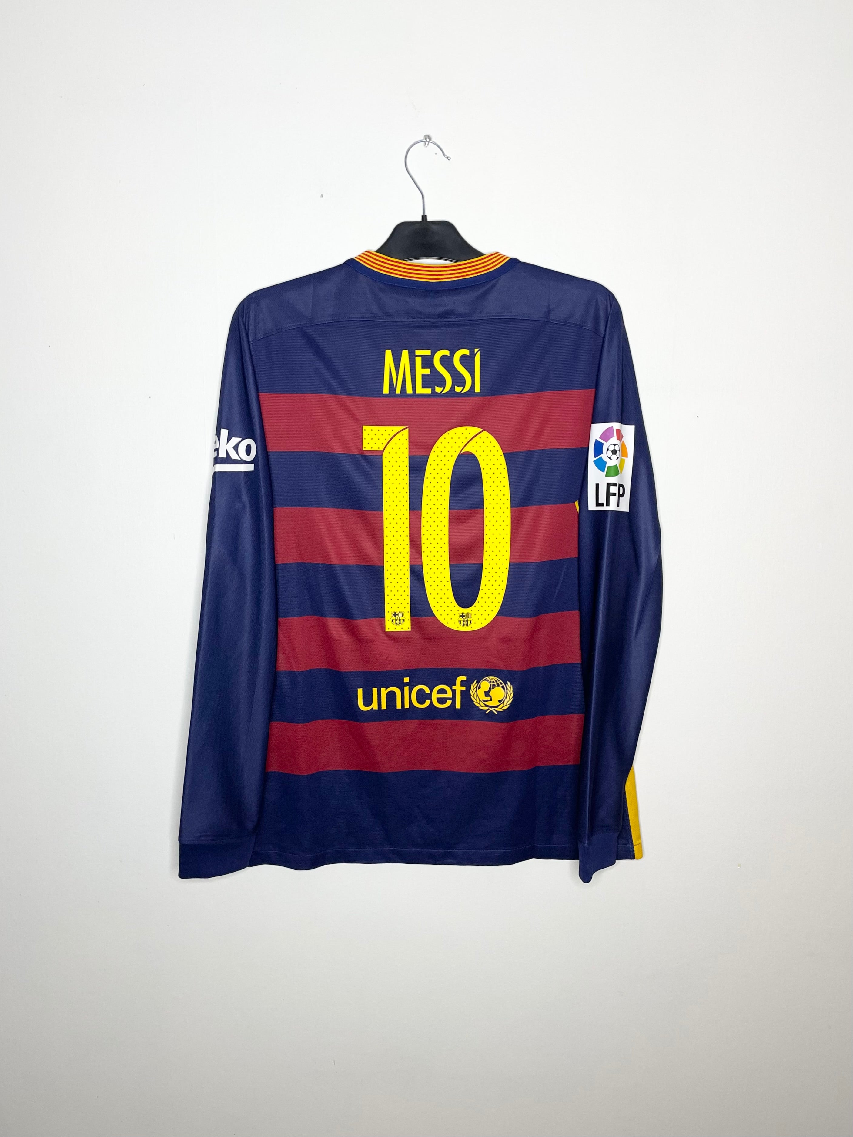 FC Barcelona 2015-16 PLAYER VERSION Långärmad Hemmatröja Messi #10 Large