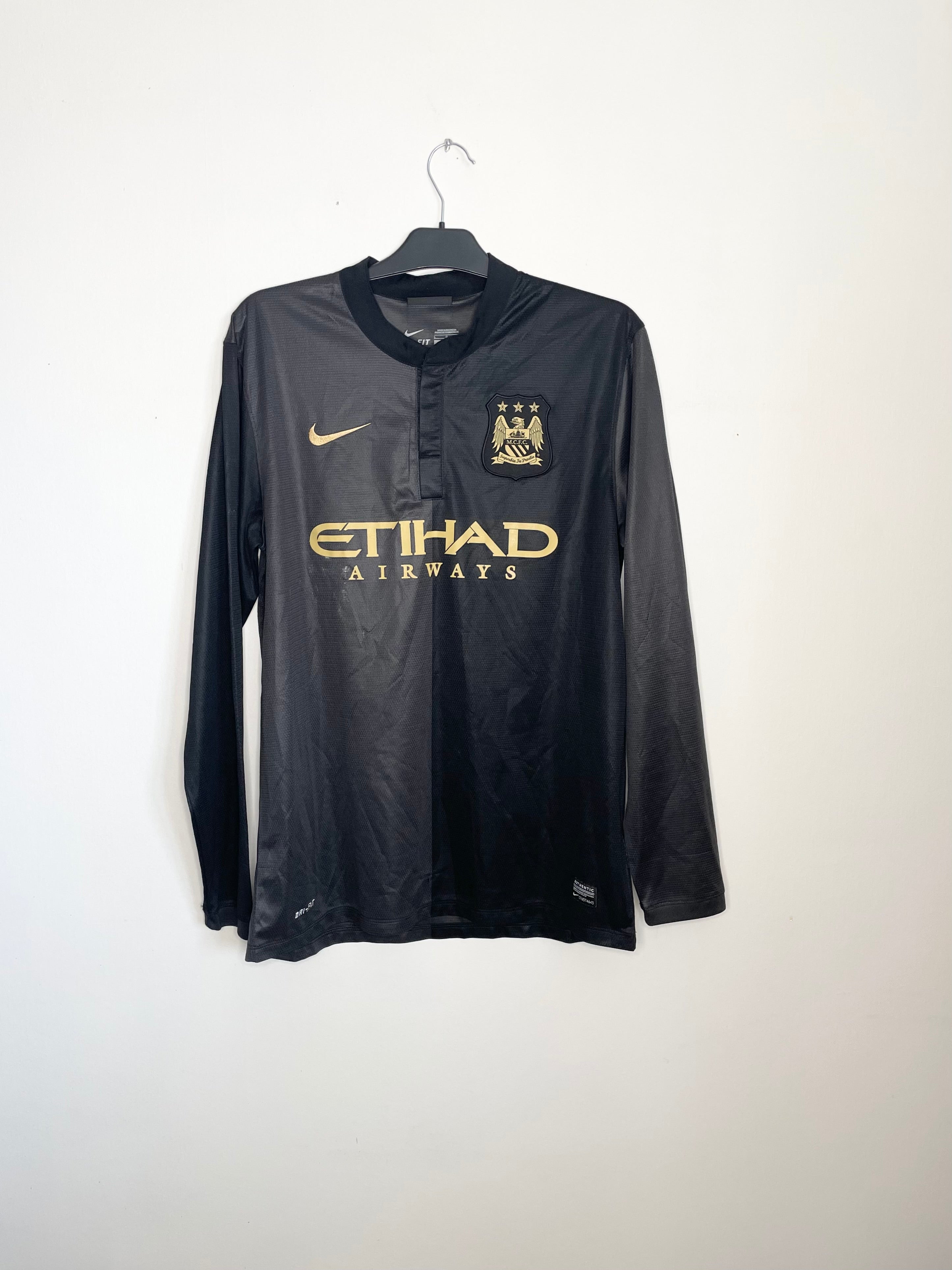 Manchester City 2013-14 Bortatröja Långärmad Kun Aguero #16 Large