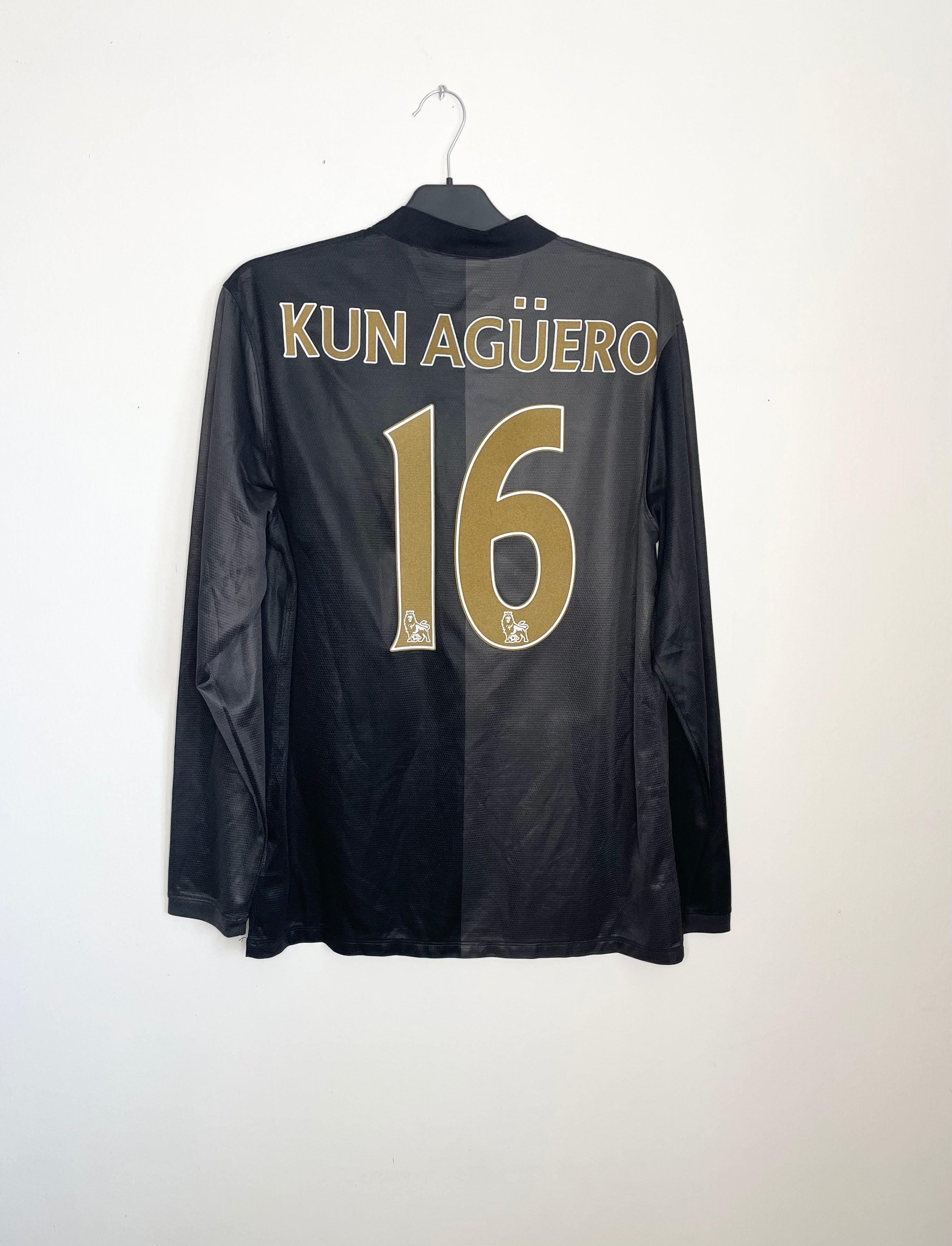 Manchester City 2013-14 Bortatröja Långärmad Kun Aguero #16 Large
