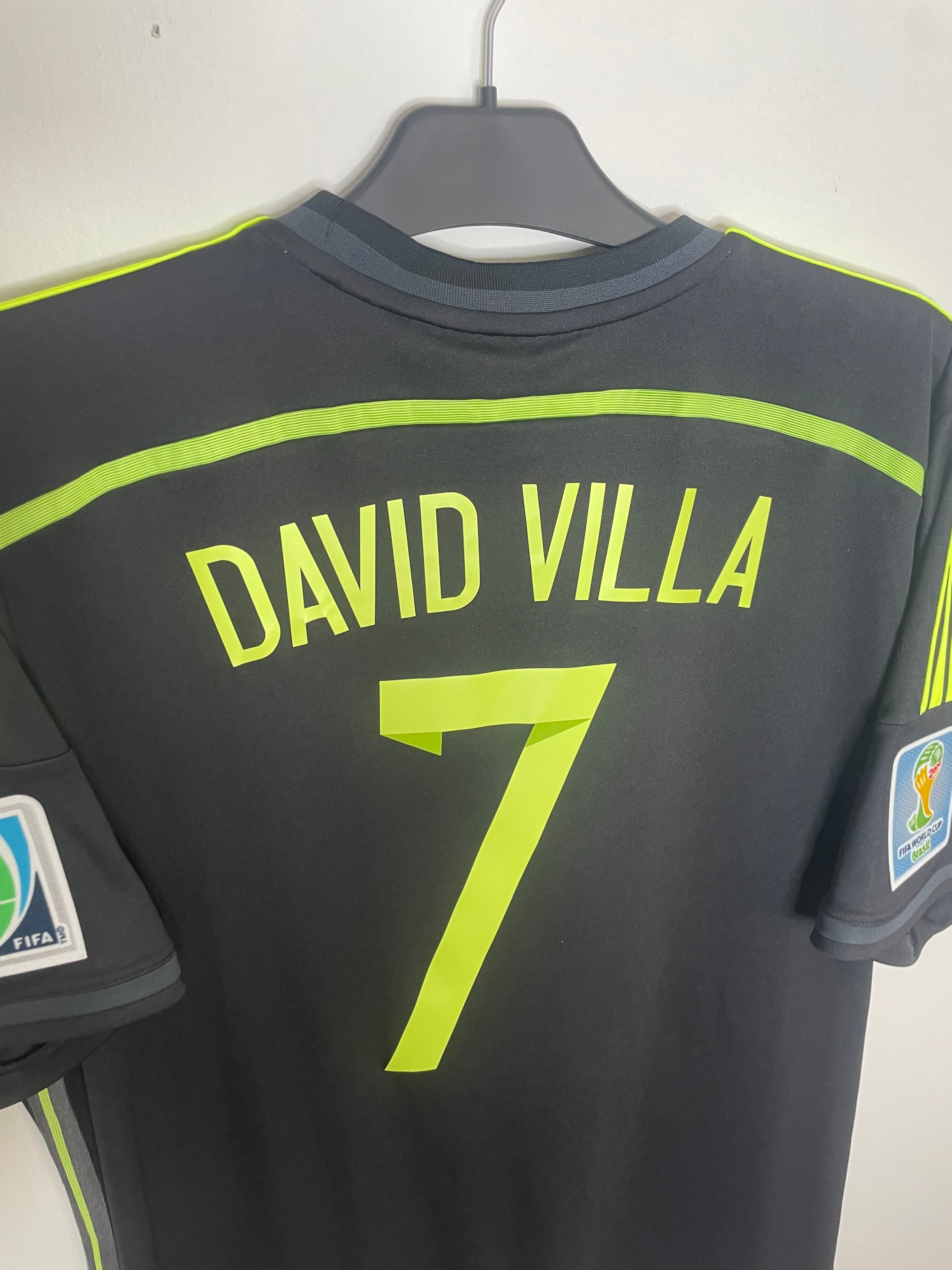 Spanien 2014 Bortatröja David Villa #7 XL