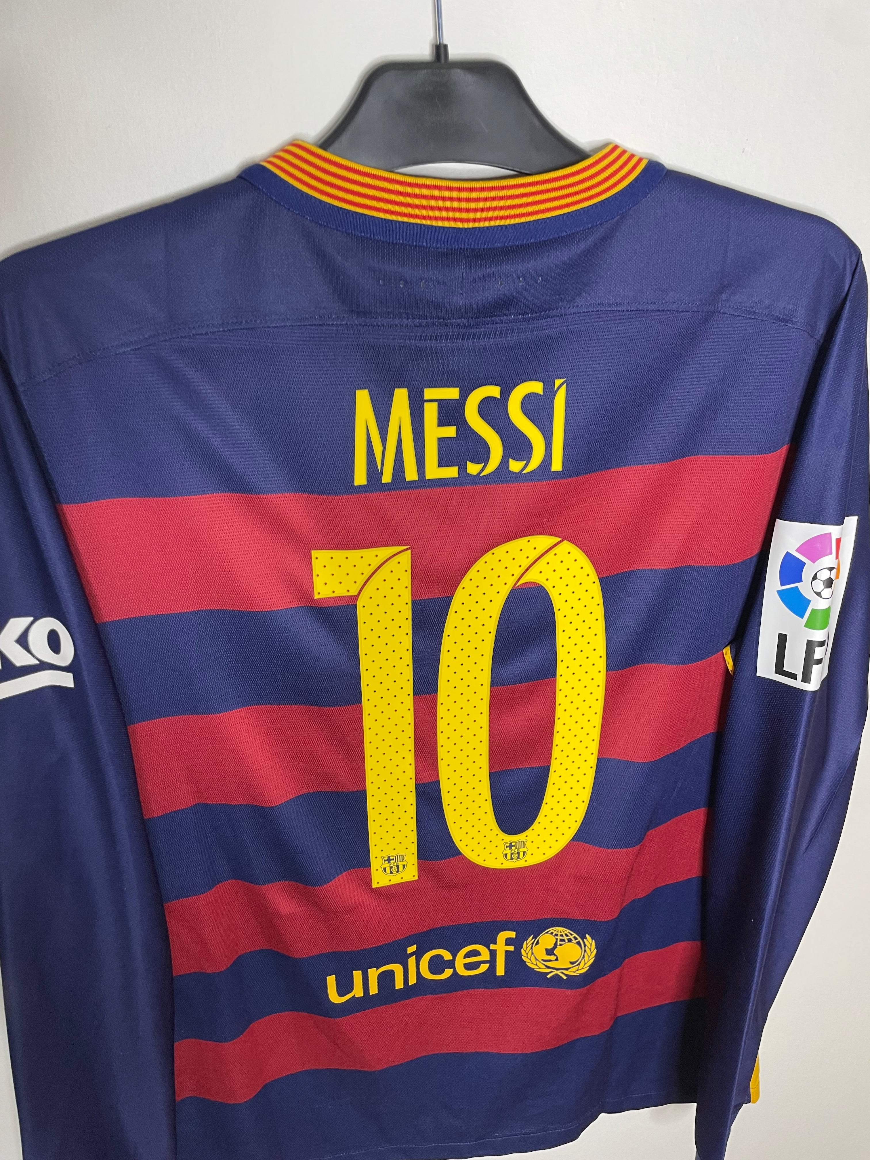 FC Barcelona 2015-16 PLAYER VERSION Långärmad Hemmatröja Messi #10 Large