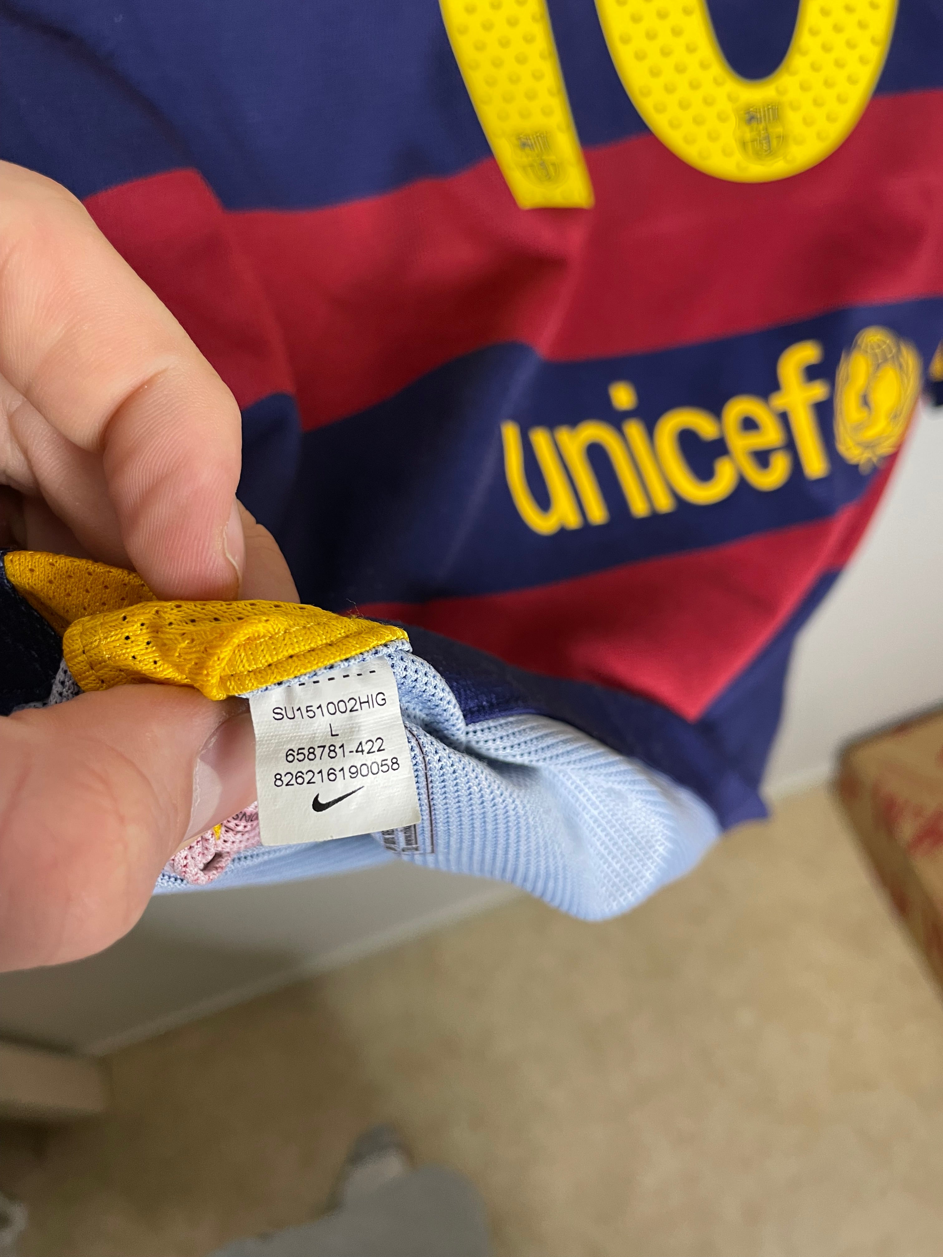 FC Barcelona 2015-16 PLAYER VERSION Långärmad Hemmatröja Messi #10 Large